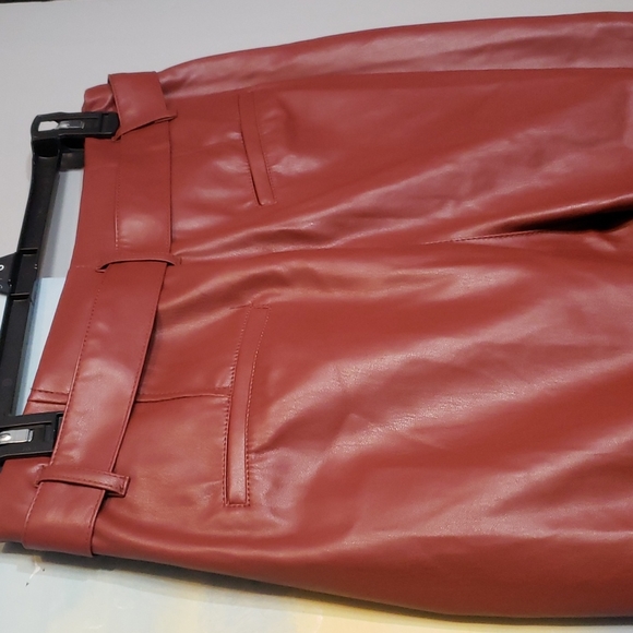 Faux leather pants. Size 10. Burnt red color. Who What Wear  brand - Picture 5 of 9